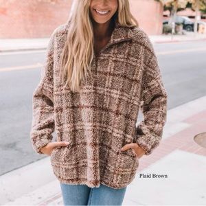 Sherpa Thick Quarter Zip With Pockets SIZE L ✨NEVER WORN